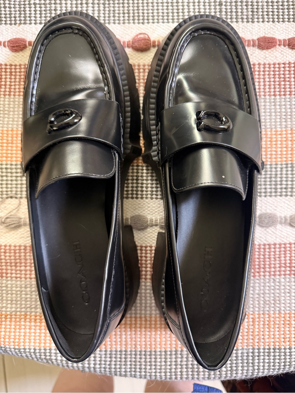 Coach Black Patent Leather Loafers